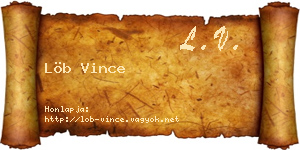 Löb Vince névjegykártya